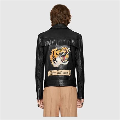 gucci tiger leather jacket.